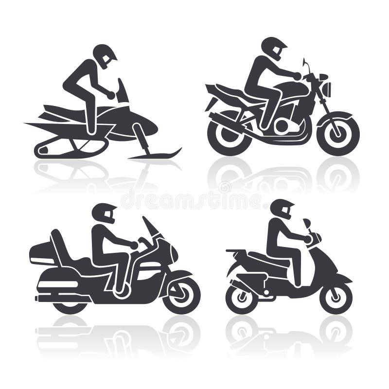 Icônes de moto réglées illustration libre de droits Icônes de moto réglées illustration libre de droits