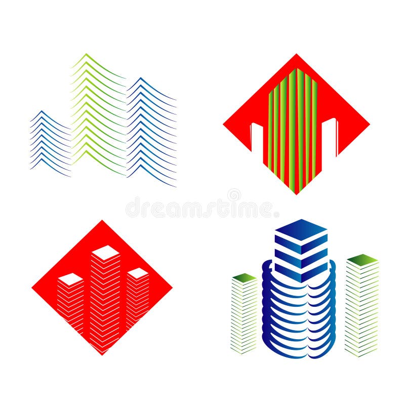 Icônes de Web de Real Estate réglées et logos de vecteur illustration stock Icônes de Web de Real Estate réglées et logos de vecteur illustration stock