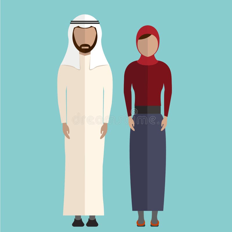 Icônes du Moyen-Orient et arabes de personnes de couples illustration de vecteur Icônes du Moyen-Orient et arabes de personnes de couples illustration de vecteur