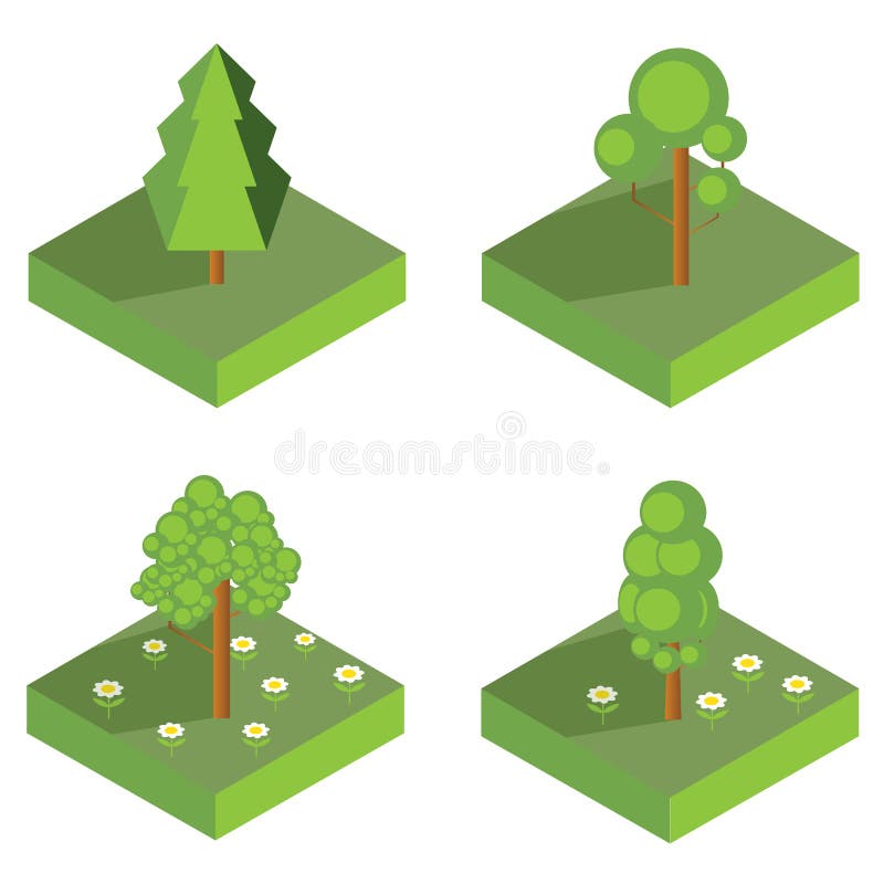 Icônes isométriques d'arbre Illustration de vecteur illustration libre de droits Icônes isométriques d'arbre Illustration de vecteur illustration libre de droits