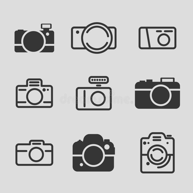 Modern Icon Set - collection of camera icons. Vector illustration. Modern Icon Set - collection of camera icons. Vector illustration.