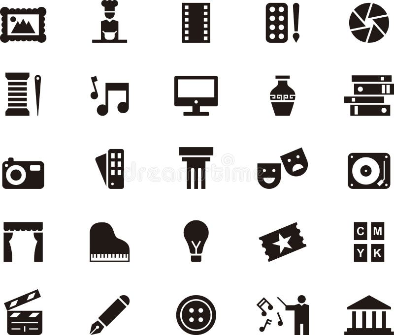 Icônes pour les arts illustration stock Icônes pour les arts illustration stock