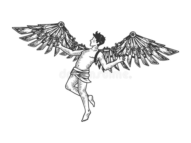 Sketch Icarus Falling Tattoo Idea  BlackInk