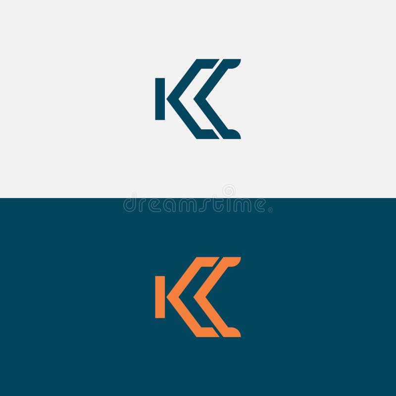 ICC KC KK Abstract initial monogrambokstavskod för alfabetlogotyp royaltyfri illustrationer