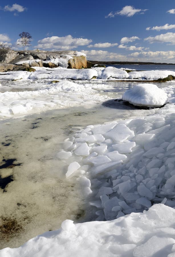 Ice age Scandinavian vertical landscape royalty free stock images