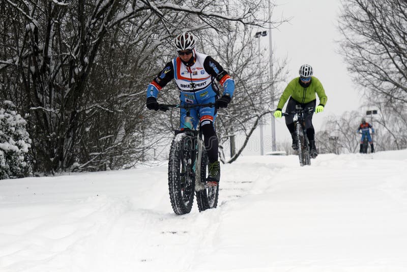 Ice Biking on the hills royalty free stock image Ice Biking on the hills royalty free stock image
