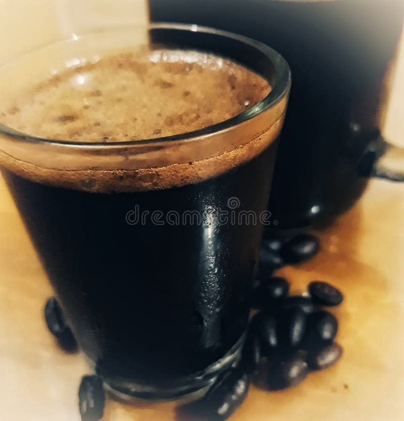 Ice black coffee stock image. Image of iced, cream, glass 41905439