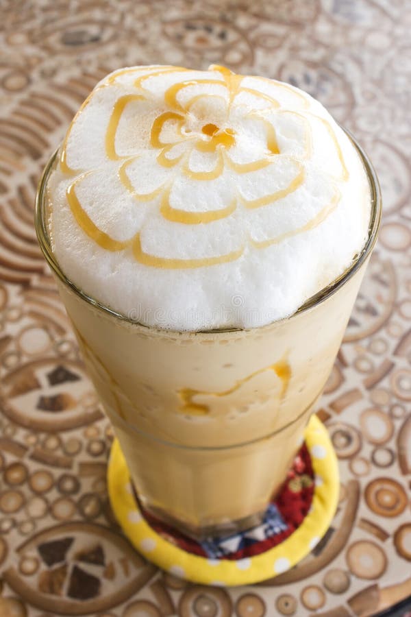 Ice blend caramel coffee stock photo. Image of foam, blends 63262060
