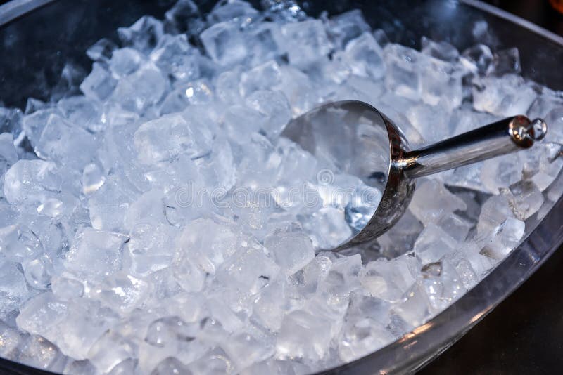 Ice in Ice Bucket with cool