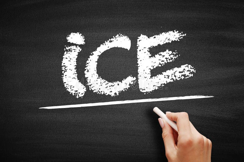 ICE in Case of Emergency Acronym, Health Concept on Blackboard Stock