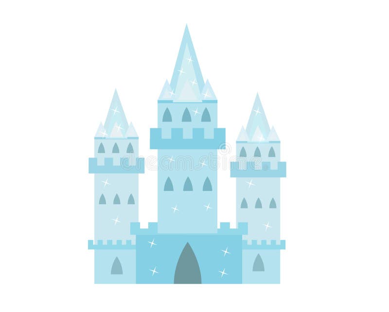 Ice Castle Princesses, Snow Palace Cartoon Style Icon. Isolated on a White  Background Stock Vector - Illustration of blue, cartoon: 166213089