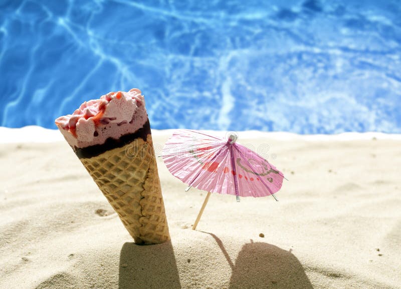 Ice ceram on beach holiday vacation hot days concept. Ceram stock images, royalty-free photos and pictures