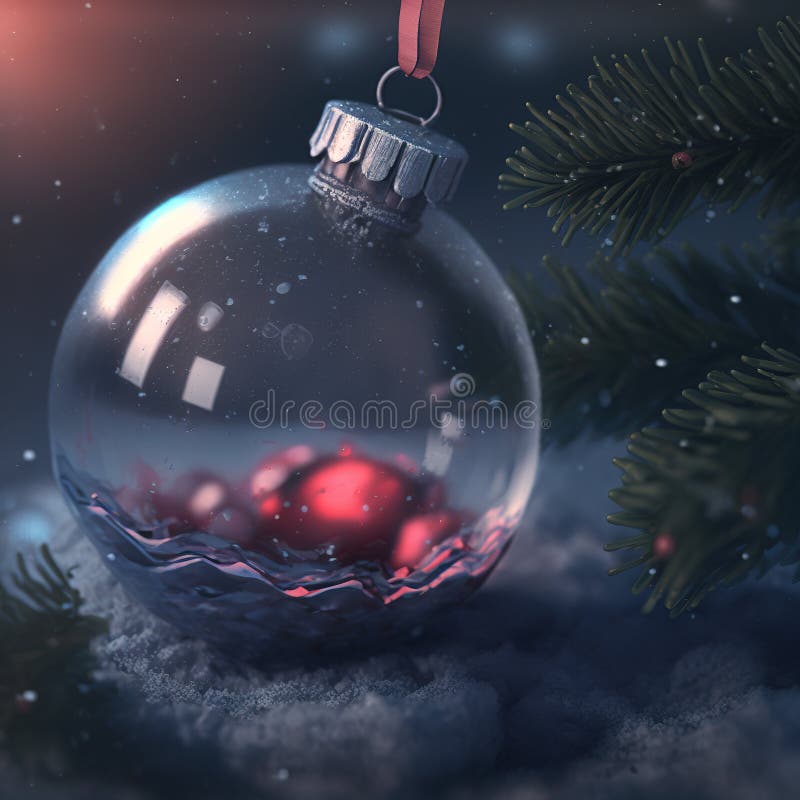 Ice Christmas Ball. AI Render. Stock Illustration Illustration of