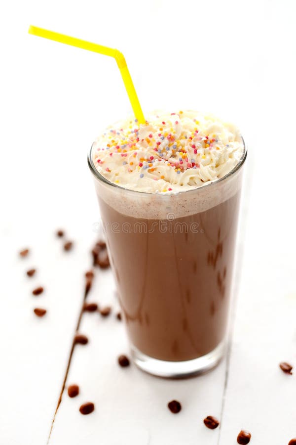 Ice Coffee with Whipped Cream Stock Image Image of food, cold 45160917
