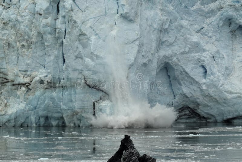 Ice collapse at glacier front royalty free stock photography Ice collapse at glacier front royalty free stock photography