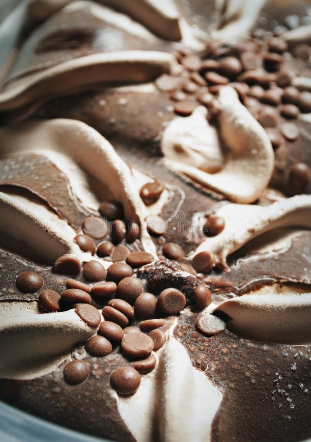 Closeup of decorative chocolate ice cream