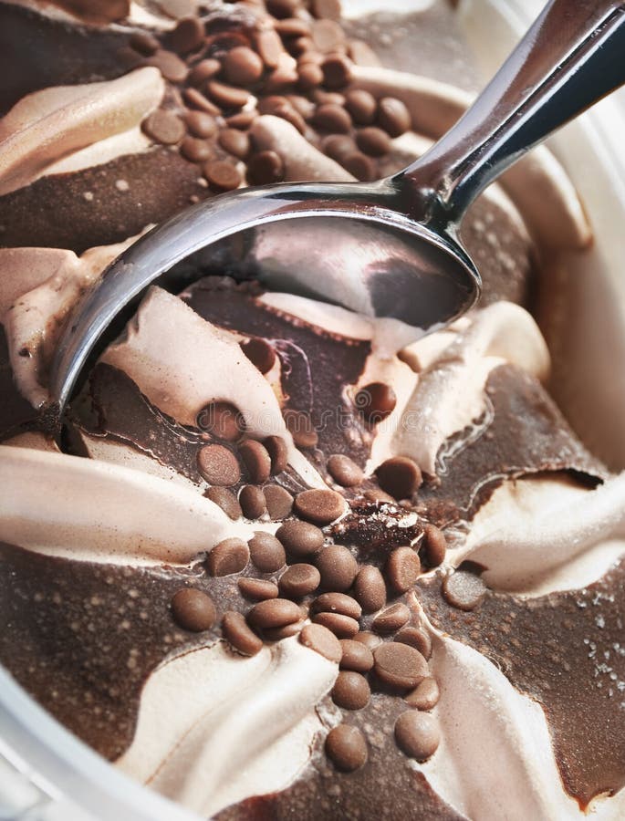 Closeup of decorative chocolate ice cream