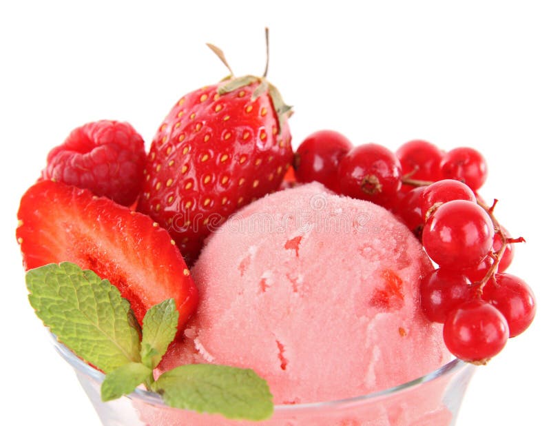 Fresh Strawberry and Ice Cream Ball Stock Image Image of parlor, ball