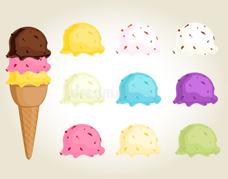 Ice cream balls collection stock vector. Illustration of holiday 24876137