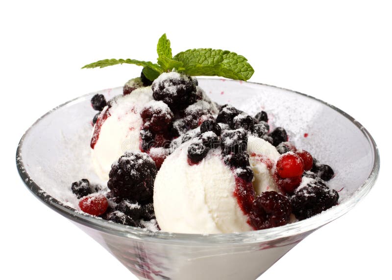 Ice Cream with Berries and Jam Stock Image Image of calorie, healthy
