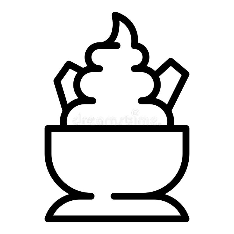 Ice Cream Bowl Outline Icon Stock Vector Illustration of design