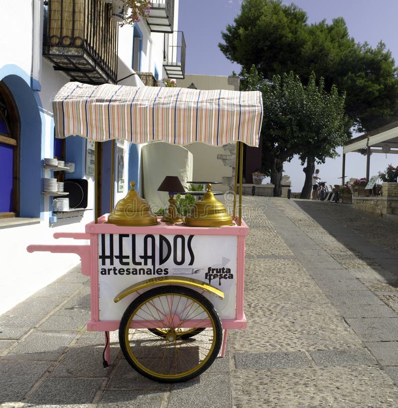 Ice cream cart stock image. Image of summer, spain, pink 16017975