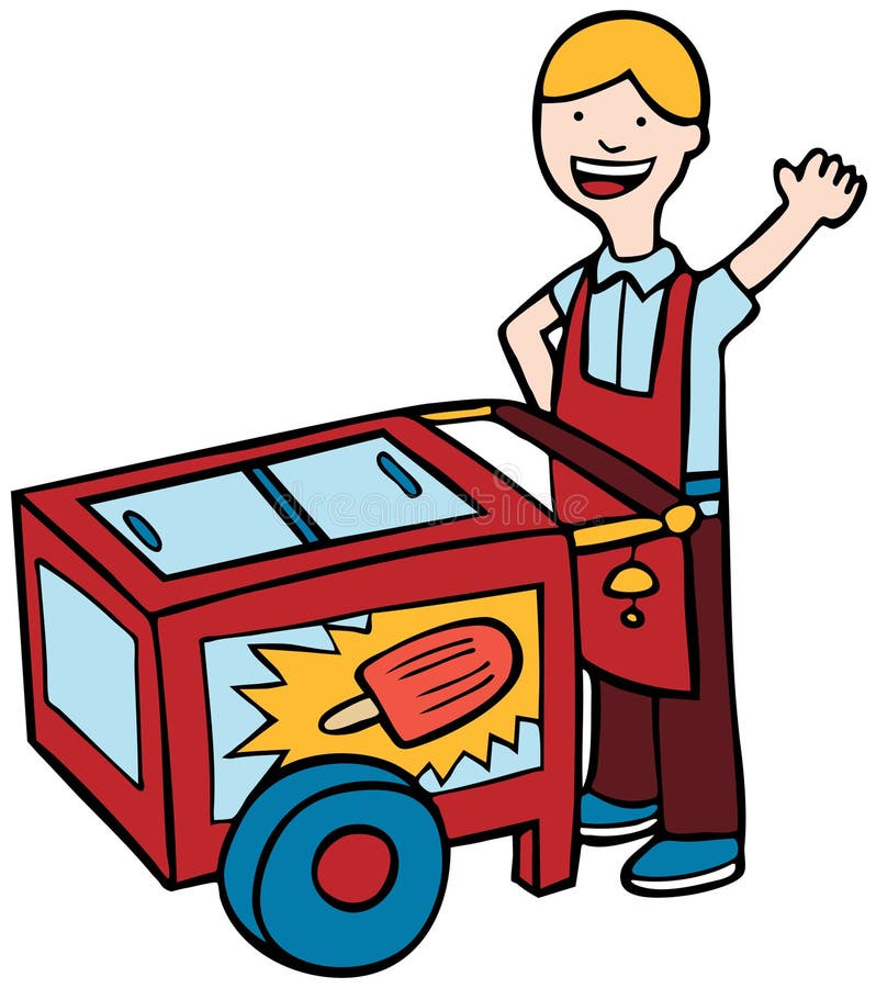 Ice Cream Cart stock vector. Illustration of push, clipart - 9382946