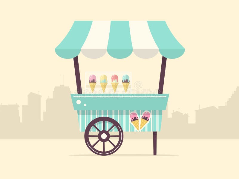 Ice cream stand, illustration, vector on a white background. 12271461  Vector Art at Vecteezy