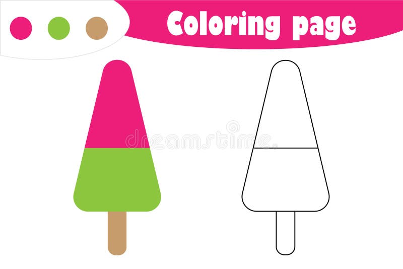 Education Game For Children Coloring Page Cartoon Food Ice Cream