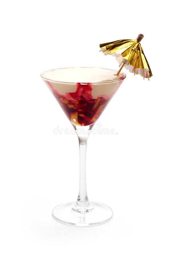 Ice-cream cocktail with cherry jam