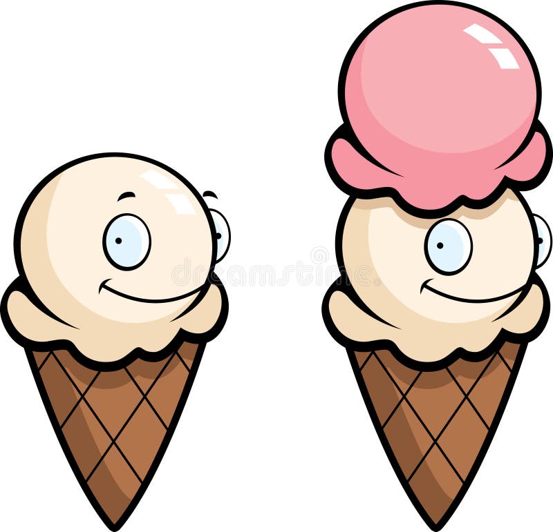 Double Scoop Ice Cream Stock Illustrations – 399 Double Scoop Ice