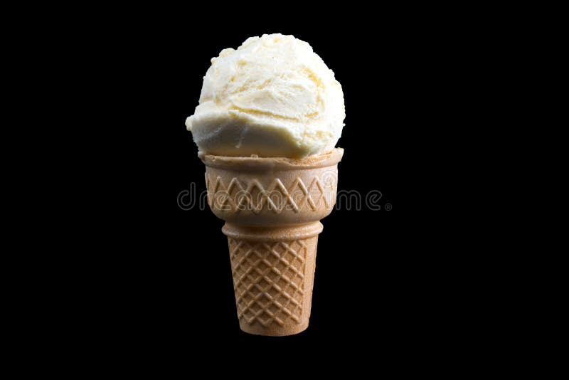 Ice cream cone on black stock photos