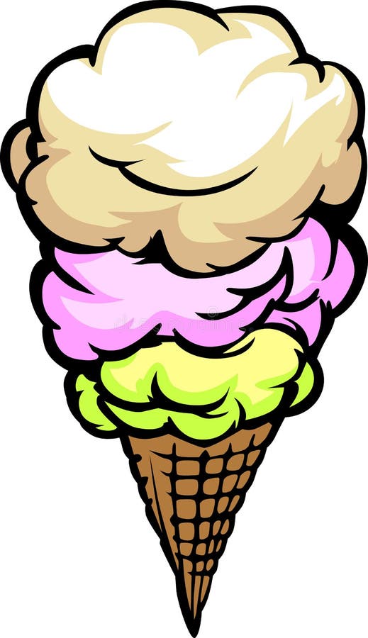 Ice Cream Cone Cartoon stock vector. Illustration of cone - 24181626