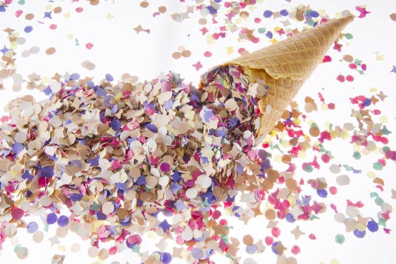 Ice cream cone with confetti