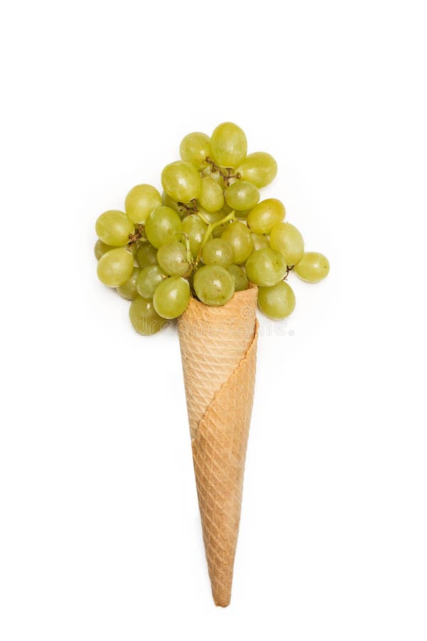 An Ice Cream Cone with Grapes Stock Image Image of fresh, food 128828841