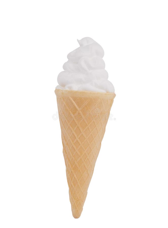 Ice-cream cone isolated on white background. Serve vanilla stock images, royalty-free photos and pictures