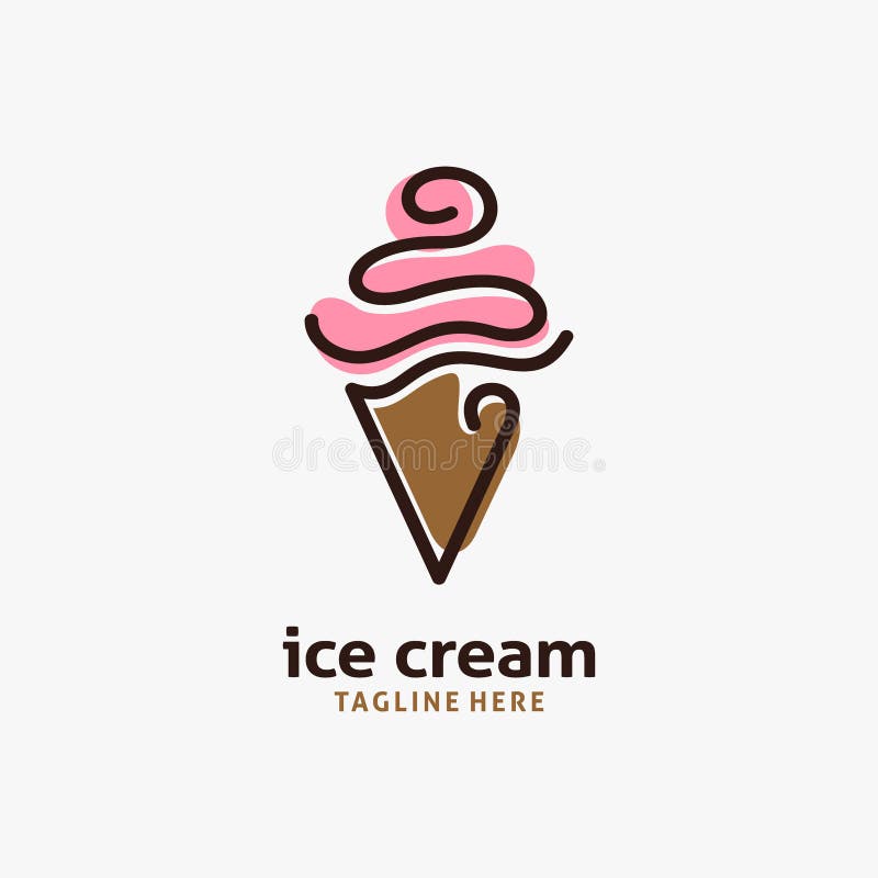 Ice cream cone logo design stock vector. Illustration of line - 274735895