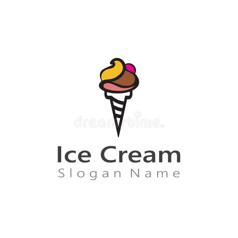 Ice Cream Cone Logo Design Vector Art Creative Template Stock ...
