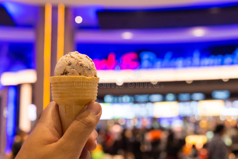 Icecream Cone Strawberry in Hand. Stock Image Image of hipster