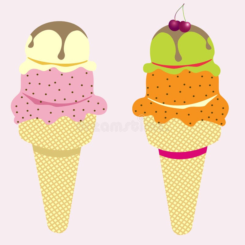Ice cream cones stock vector. Illustration of chocolate - 16306024