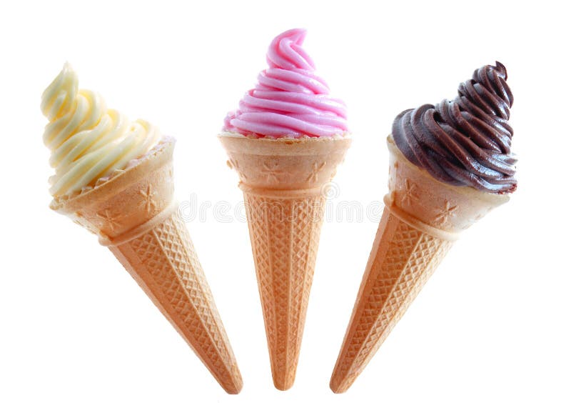 Assorted ice cream cones stock photo. Image of vanilla 70886134
