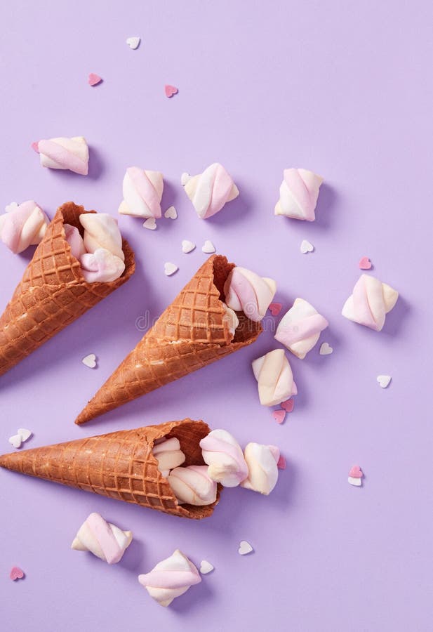 Ice Cream Cones with Mars Mellows Stock Image Image of people, desert
