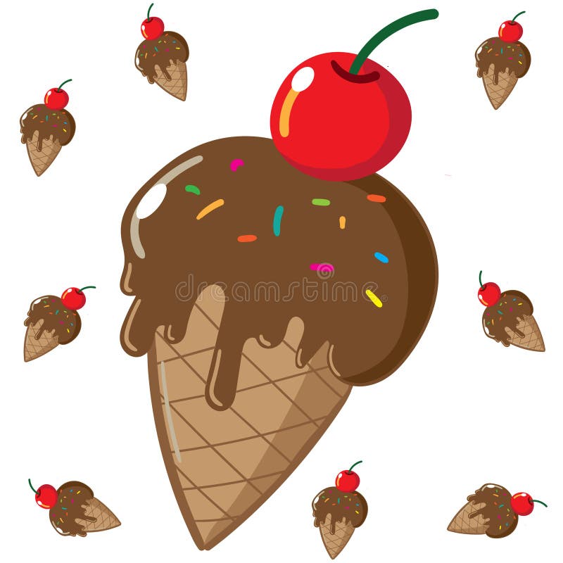 Ice cream cool food summer eat vector illustration