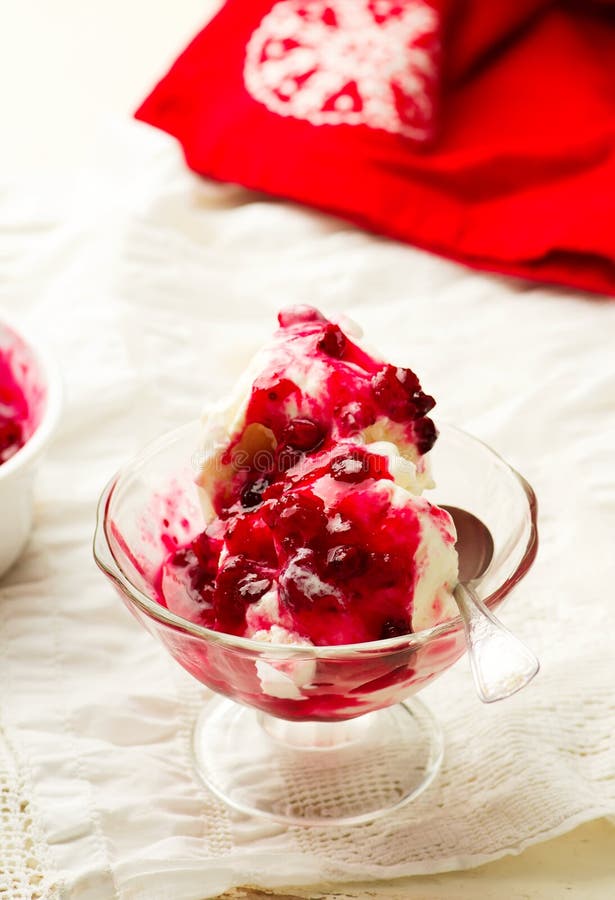 Cranberry ice cream. stock image. Image of gourmet, sweet 82683369