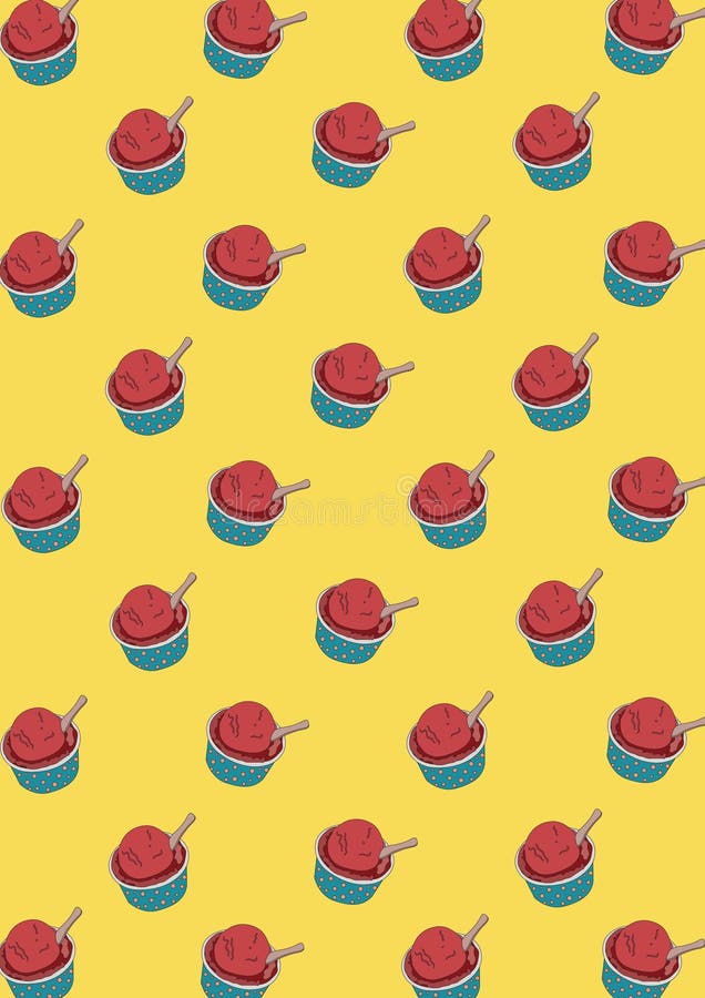 Ice Cream in a Cup Background. Vector Illustration Decorative