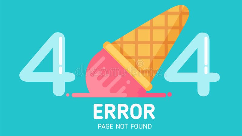 404 ice-cream fall error page not found vector vector illustration