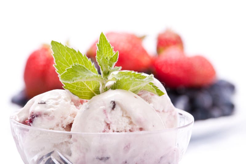 Ice-cream with fresh berries