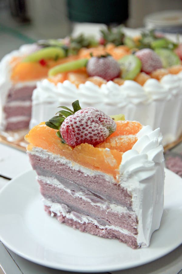 Ice Cream fruit cake. stock photo. Image of almond, food 36239264