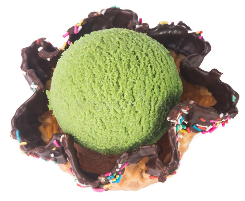 Ice Cream. Green Tea Ice Cream on a Background Stock Photo Image of