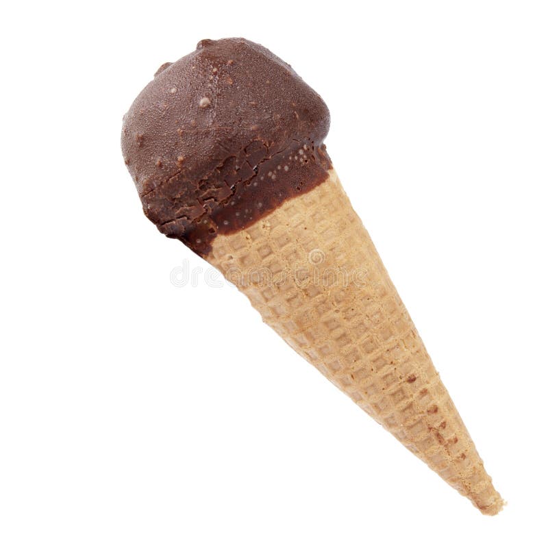 Ice Cream Horn With Chocolate Icing Stock Image Image of treat